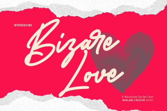 Bizare Love Monoline Script Font: The Modern Script for Bold Creatives